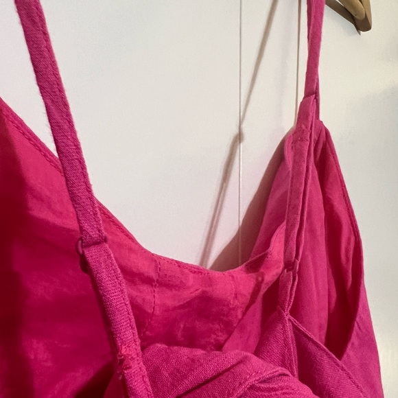 Linen-Blend Tie-Back Corset Midi Dress - Picture 5 of 6